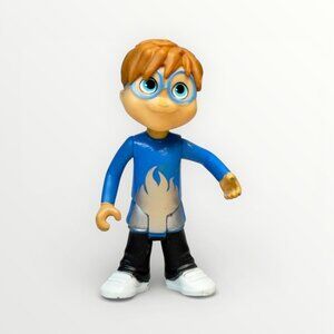 Simon Seville Action Figure Alvin and the Chipmunks Blue Shirt Glasses 3” Toy